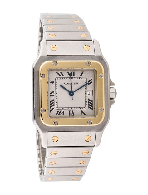 two tone cartier watch|cartier santos bezel.